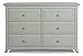 Graco Kendall 6 Drawer Double Dresser, Pebble Gray Kids Bedroom Dresser with 3 Drawers, Wood & Composite Construction, Ideal for Nursery, Toddlers Room, Kids Room