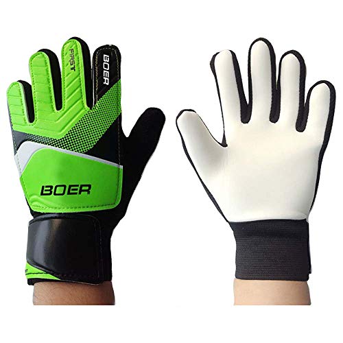 Kids Youth Soccer Goalkeeper Gloves Outdoor Entry Goalie Football Gloves for Girls and Boys, Durable and Comfortable (Green,#5)