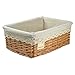 Rurality Plain and Elegant Wicker Storage Basket with Liner,Medium