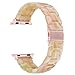 V-MORO Compatible Apple Watch Band 42mm 44mm 45mm Women - Resin Apple Watch Band Bracelet Metal Stainless Steel for Apple Watch Series 7/6/5/4/3/2/ - Pearly Floral Pink
