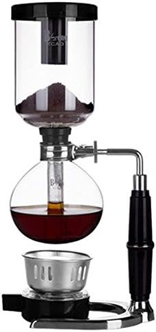 XH Syphon Coffee Maker Set, Vacuum Coffee Makers Include: 2pcs Glass Siphon Pot, 1pcs Alcohol Burner, 1pcs Stand (Sakura Handle) (13oz Black Handle)