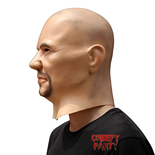 CreepyParty Deluxe Novelty Halloween Costume Party Latex Human Head Mask Strong Man