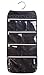 MISSLO 8 Zippered Pockets Travel Jewelry Roll up Organizer with Rotatable Hanger (Black)