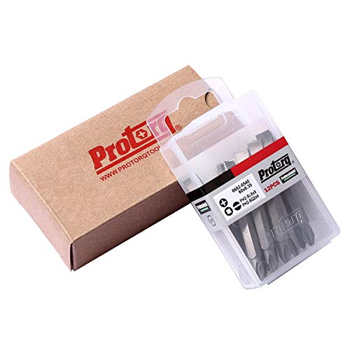 Protorq Double Ended Drive Bits, Phillips 2 and Slotted 8, Phillips 2 and Square 2, 12 pieces with Storage Case - Thumbnail 3