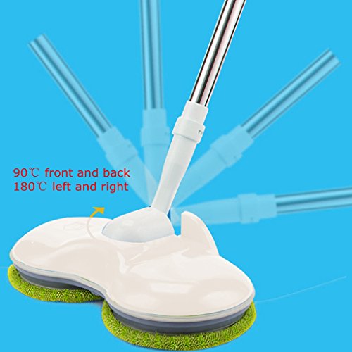 Docheer Cordless Electric Scrubber Polisher Spinning Mop, Rechargeable Powered Floor Cleaner, Adjustable Handle Handheld Vacuum Floor and Tile Sweeper