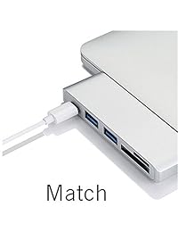 USB C Hub, 5 en 1 Puerto de carga Tipo C HUB con puerto de salida HD para MacBook Pro MacBook  Chromebook Pixel, soporte para tarjetas SD y tarjetas TF