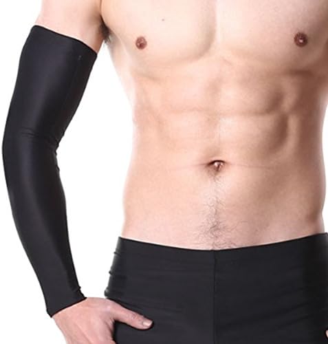 iLooper Arm Sleeves, Sports Unisex Arm Warmers for Basketball Volleyball Cycling Fishing Hiking Fitness Compression Cooling Arm Sleeve Black (M)