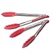MEKBOK Kitchen Tongs Set - Salad & Grill Stainless Steel Serving Tongs with Silicone Tips - 9