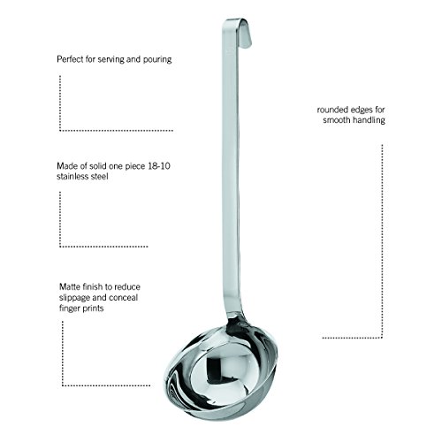 RÃ¶sle Stainless Steel Hooked Handle Ladle with Pouring Rim, 8.0-Ounce