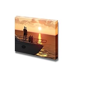 Canvas Prints Wall Art - Romantic Couple on a Pleasure Boat | Modern Wall Decor/Home Decoration Stretched Gallery Canvas Wrap Giclee Print & Ready to Hang - 12" x 18"