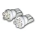 TuningPros LEDLP-T10-W3 License Plate LED Light Bulbs T10 Wedge, 3 LED White 2-pc Set