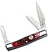 Elk Ridge - Outdoors Manual Folding Knife - 4-in Closed, 3-in Satin Finish Stockman Blade, Red Bone Handle with Elk Medallion - ER-043RB