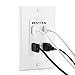 Bestten Quad USB Outlet In-Wall Receptacle, 4 High-Speed USB Charging Ports (4.2AMP/21W Total) with Wall Plate, ETL Certified [2 Pack]