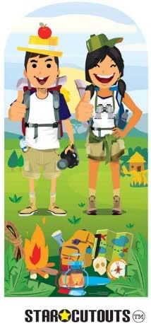 Star Cutouts SC1294 Hiking Camp Site Double Stand-In Cardboard Cutout - Fun Camping Photo Prop for Parties & Outdoor Events