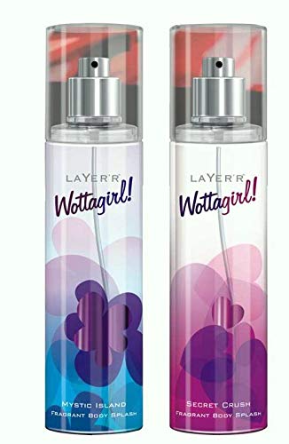 LAYER'R Shot Wottagirl Mystic Island and Secret Crush Body Mists for Women (135 Ml)-Pack of 2