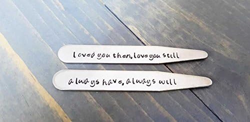 Collar Stays, Personalized, Anniversary for Husband, Silver, Suit Accessories, Wedding Gift for Groom