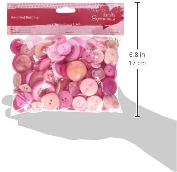 Papermania 250 g Assorted Buttons, Pink - Image 4