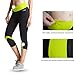 BALEAF Women's Yoga Running Workout Capri Legging Hidden Pocket Non See-Through Fabric Lime Size M
