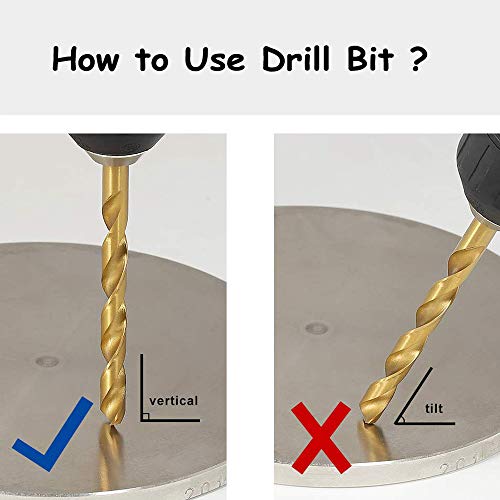 LudoPam Drill Bits Set 60 Pcs,HSS Titanium Micro Twist Drill Bits for Wood Plastic Aluminum Alloy Soft Metal 1/8 1/16 3/64 5/64 3/32 7/64" Inch