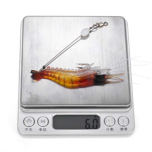 WANBY Künstlich Silikon Weiche Kunstköder Köder Köderset Leuchtender Swimbait Garnelen Angelköder mit Haken Angelgerät SüÃwasser/Salzwasser – Bild 7