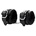 Jedwonwon Soft Comfortable PU Fur Leather Handcuffs Wrist Cuffs and Blindfold Eye Mask