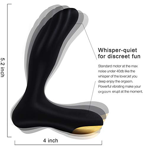 PALOQUETH Male Vibrating Prostate Massager Sex Toy with 2 Powerful Motors & 10 Stimulation Patterns for Wireless Remote Control Anal Pleasure, Unisex G Spot Vibrator Anal Sex Toy