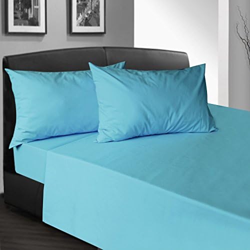 Essina Candies Collection, 100% Cotton 620 thread count Plain Color 4pc Deep Pocket King Bed Sheet Set, Turquoise