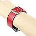Fitbit Blaze Accessory Band, Vancle Luxury Genuine Leather Replacement Wrist Watch Strap for Fitbit Blaze (Red, S(5.5-6.7 inch))
