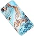 iPhone 8 Case Blue Marble, iPhone 7 Case, A-Focus Glossy Smooth Marble IMD Design Bumper Shock Proof Flexible Slim Rubber Silicone Case for iPhone 7/8 4.7