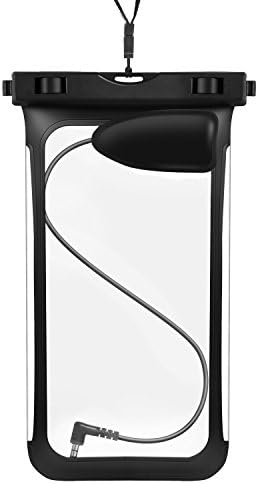 Waterproof Case, iFASCINATE Cellphone Dry Bag Pouch with Waterproof Earphone for iPhone 6 Plus, Samsung Note 5 Device up to 6.0” (1-Black)