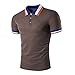 Men's Tee,Neartime Jacquard Collar Polo Shirt for Men T-Shirt Tee Top