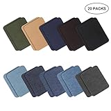 Iron on Patches Jacket Jean Clothes Denim Patches Iron-on Repair Patches Kit by undise, 3.7 x 4.9 inch, 20 Pieces, 10 Colors