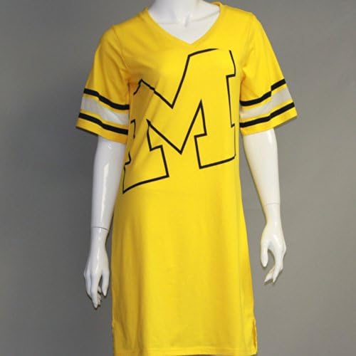 Emerson Street Women's Michigan Wolverines Heathered Football Jersey Nightshirt M