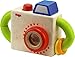 HABA Capture Fun Classic Wooden Toy Camera with Squeaking Button and Prism Lens - Activity Toy Great for First Role Play