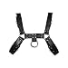 Men's Leather Body Chest Half Harness Belt High Elastic(003,black3)