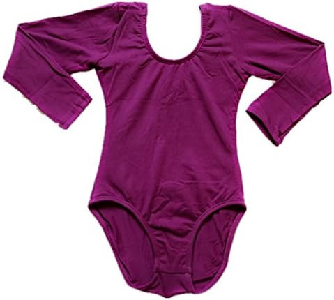 Ballet Girls Balletgirls Kids Girls' Rhythmic Gymnastics Long Sleeve Leotard For Deep Purple 2-3T Size