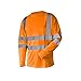 L&M® Hi Vis T Shirt ANSI Class 3 Reflective Safety Lime Orange Short Long Sleeve HIGH Visibility (L, Orange_L)