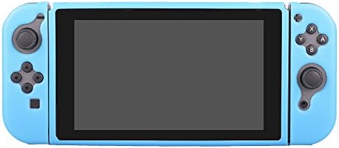 MennBir Case for Nintendo Switch,Ergonomic Accessories Skins With Joy-Con & Thumb Grips , Soft Protective TPU Cover Case Crystal Clear Shock (blue)