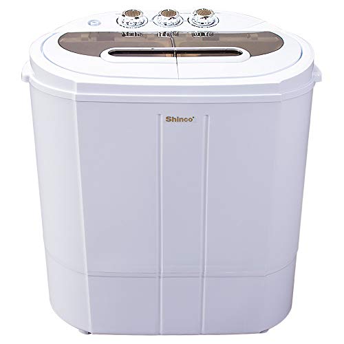Shinco Portable Compact Mini Twin Tub Washing Machine w/Wash and Spin Cycle, Built-in Gravity Drain Hose, 10 lbs Capacity For Camping, Apartments, Dorms, College Rooms more - Thumbnail 7