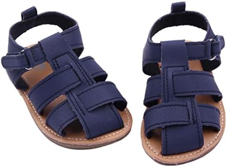 Huhua Sandals for Boys, Summer Toddler Kids Baby Boys Sandals Mesh Loafer PU Leather Buckle Single Shoes for 0-24 Months