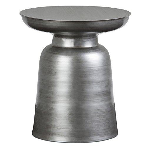 Simpli Home Toby Metal Accent Table, Silver