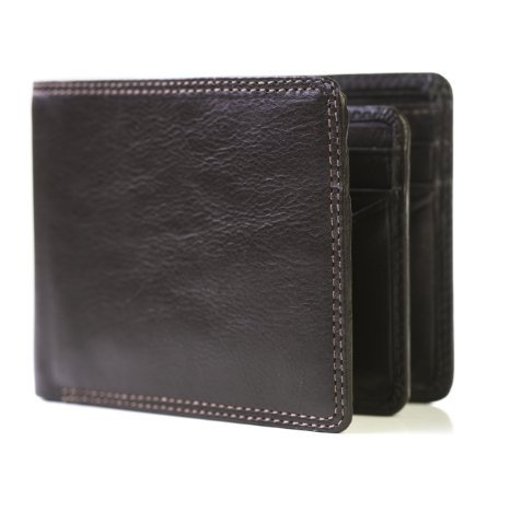 Visconti Heritage 17 Bifold Mens Soft Leather ID Card Case Wallet (Brown)