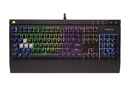 CORSAIR STRAFE RGB Mechanical Gaming Keyboard – USB Passthrough – Linear and Quiet – Cherry MX Red Switch – RGB LED Backlit (Certified Refurbished)