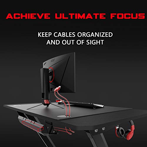VITESSE 44 Inch Ergonomic Gaming Desk, Z Shaped Office PC Computer Desk with Large Mouse Pad, Gamer Tables Pro with USB… - Image 4