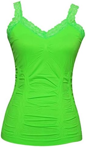 Womens Lace Trim Camisoles - Neon Lime
