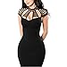 Goddessvan Women's Sexy Sleeveless Hollow Out Cocktail Party Mini Bodycon Clubwear Dress (XL, Black)