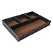 KINGFOM Pu Leather Desk Organizer Tray, 4 Compartment Office Storage Supplies Stationery Drawer Tray, Nightstand Bedside Tray for Key, Wallet, Watch, Coin, Phone Valet Tray Stackable