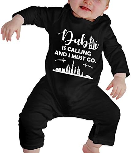 Moniery Dubai is Calling and I Must Go Long Sleeve Onesies Bodysuit for Baby Girls'