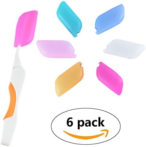 Silicone Toothbrush Protective Covers Case Pack of 6, Great for Home, College, Camp and Sleepovers! Protects From Bathroom Germs