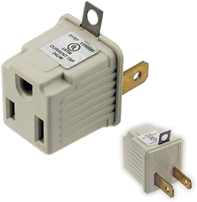 2 Prong to 3 Prong AC Power Outlet Grounding Adapter tap plug 2Pcs